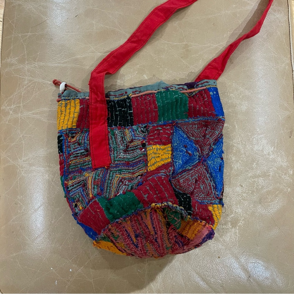 Colorful Patchwork Drawstring Bag - image 8